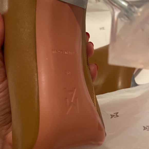 Amina Muaddi Giorgia Leather Ankle Boots - Picture 6 of 7